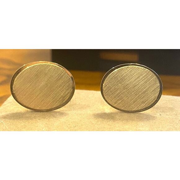 VTG Men's Anson Cuff Link and Tie Pin Set, Great for Monogram, Mint, Gold Tone - Picture 3 of 3